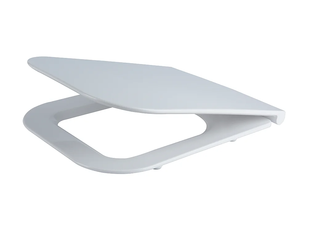 Couvercle De Toilette En Thermoplastique Blanc Brillant De Forme Q