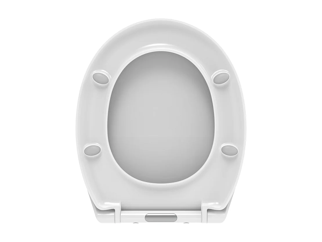 Couvercle De Siège De Toilette Universel À Fermeture Douce Blanc Brillant