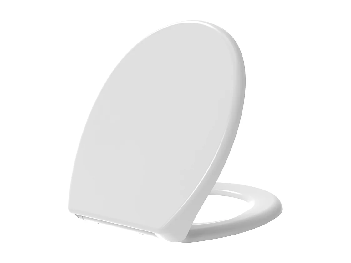 Couvercle De Siège De Toilette Universel À Fermeture Douce Blanc Brillant