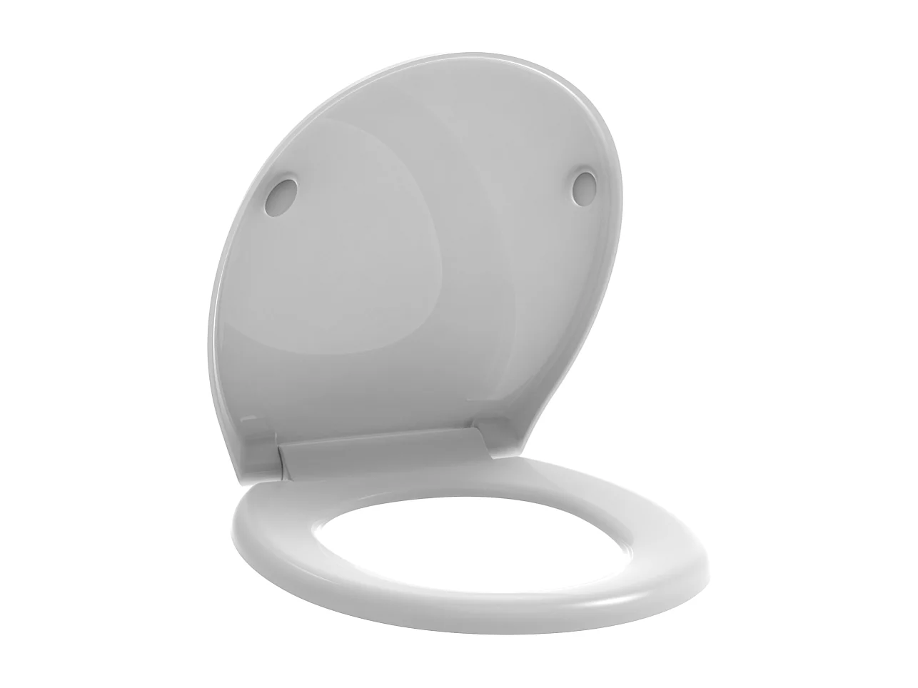 Couvercle De Siège De Toilette Universel À Fermeture Douce Blanc Brillant