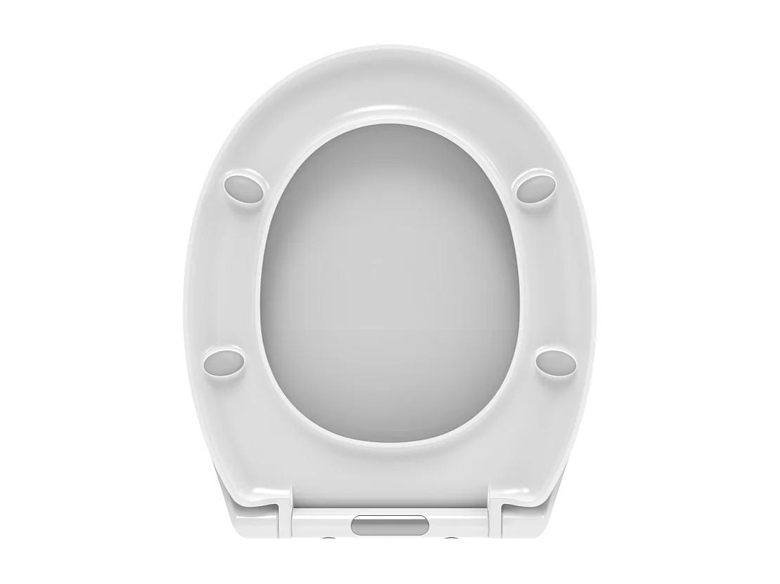 Couvercle De Siège De Toilette Universel À Fermeture Douce Blanc Brillant