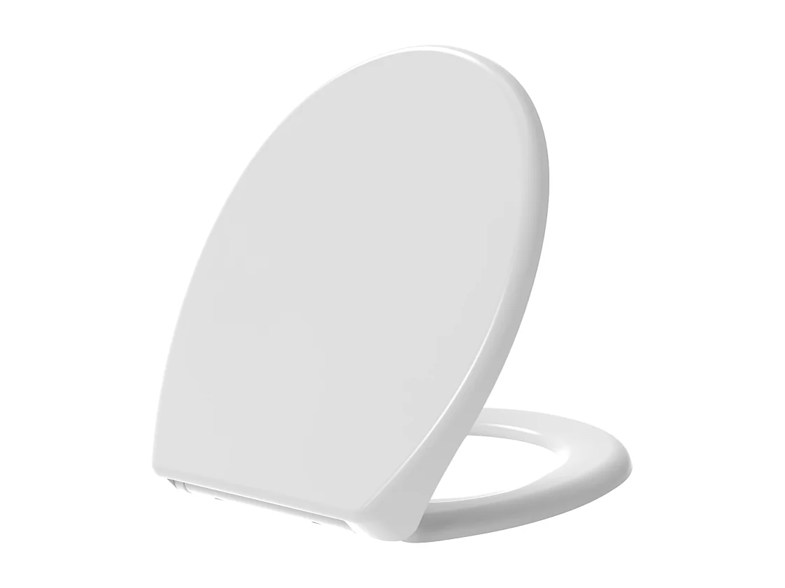 Couvercle De Siège De Toilette Universel À Fermeture Douce Blanc Brillant