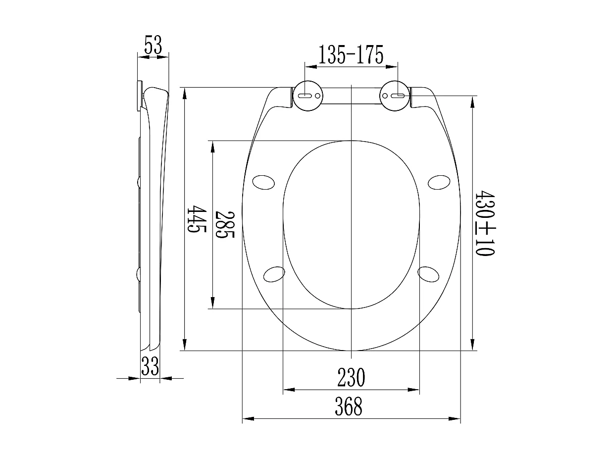 Couvercle De Siège De Toilette Universel À Fermeture Douce Blanc Brillant