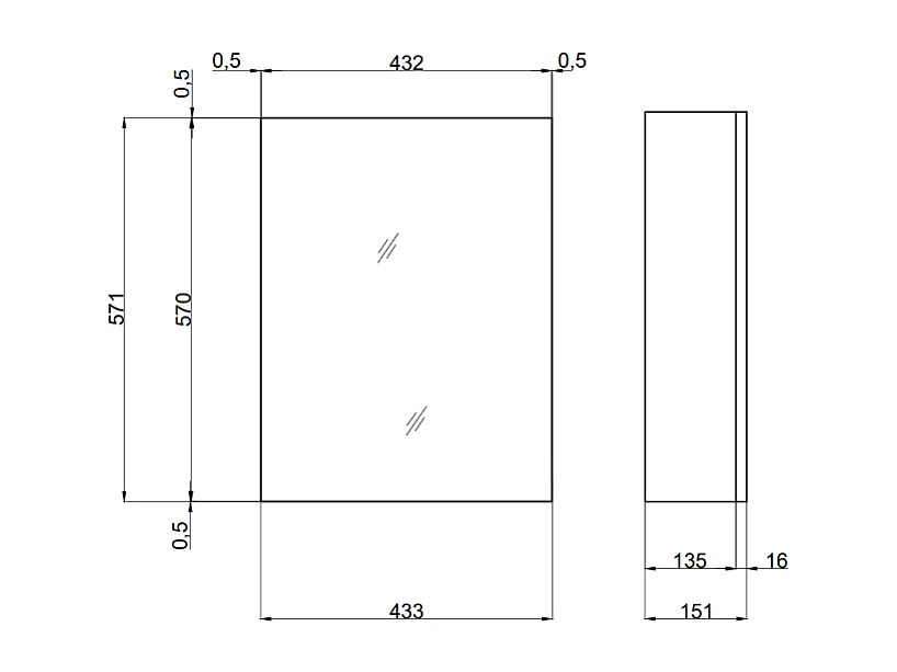 Miroir De Rangement Pour Salle De Bain Avec Une Porte Blanc 45 Cm