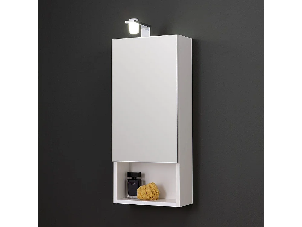 Miroir Blanc À Une Porte, 30 Cm, Avec Lumière