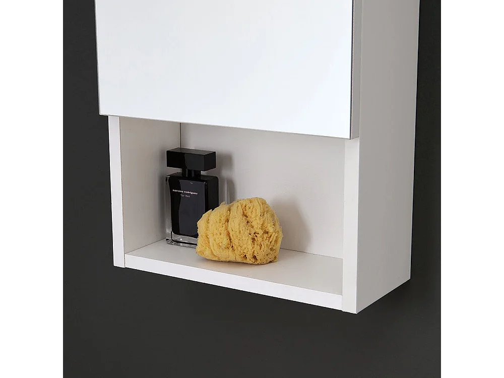 Miroir Blanc À Une Porte, 30 Cm, Avec Lumière