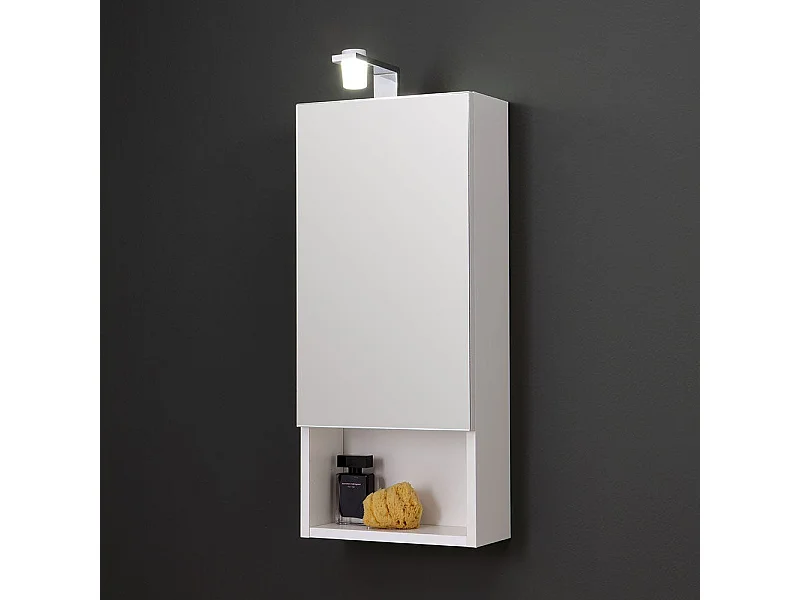 Miroir Blanc À Une Porte, 30 Cm, Avec Lumière