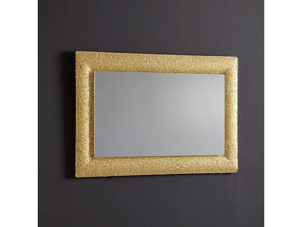 Miroir Avec Cadre En Verre Coulé Avec Grain D'or Réversible 90X62