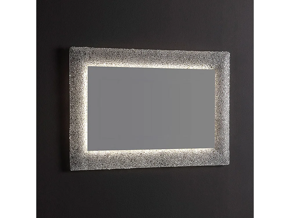 Miroir En Verre Fondu 90X62 Rétro-Éclairé Couleur Glace