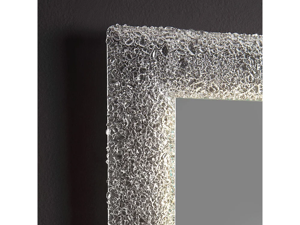 Miroir En Verre Fondu 90X62 Rétro-Éclairé Couleur Glace