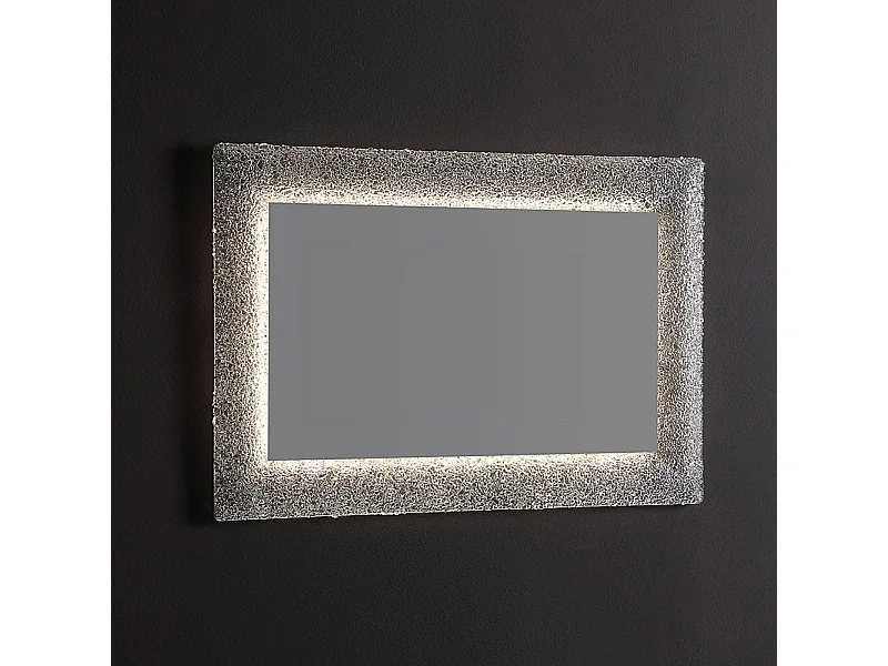 Miroir En Verre Fondu 90X62 Rétro-Éclairé Couleur Glace