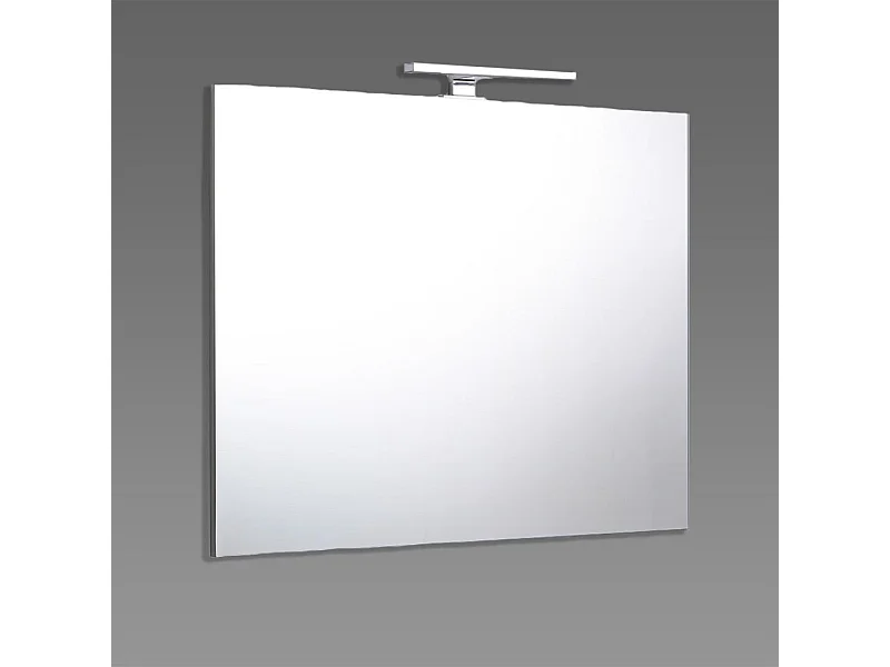 Miroir De Salle De Bain 90X60 Avec Applique Chromée À Led