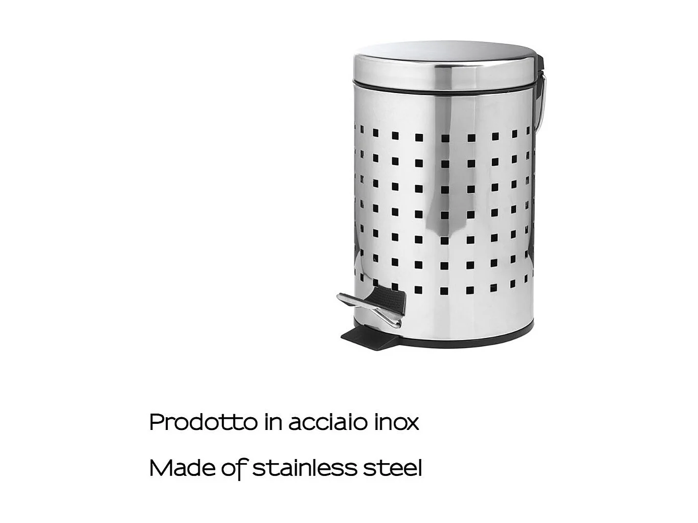 Poubelle Ronde De 3 Litres En Acier Inoxydable À Pédale Pour Salle De Bains