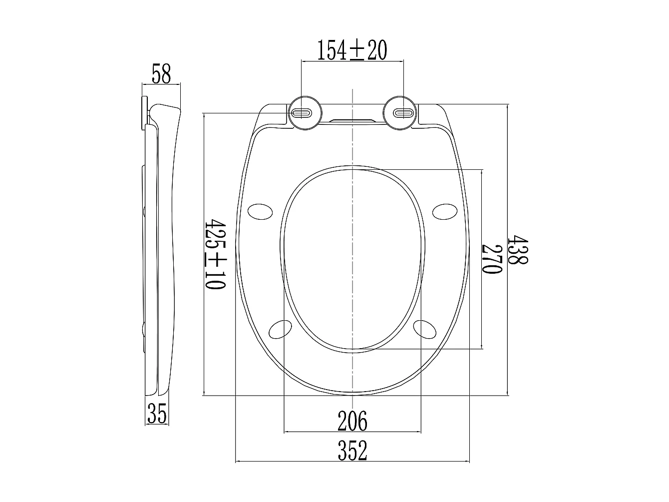 Siège De Toilette Universel En Thermodurci Blanc Brillant