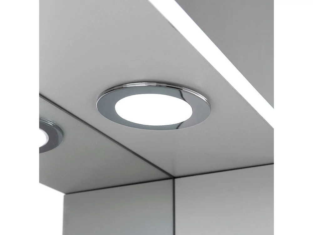 Container Salle De Bain Miroir 92Cm 2 Meubles Muraux Avec Porte Miroir Et Lumière Led