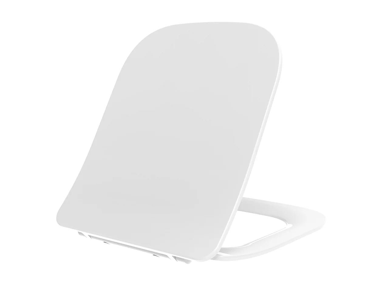 Housse De Siège De Toilette Carrée Slim En Thermoplastique Renforcé Blanc