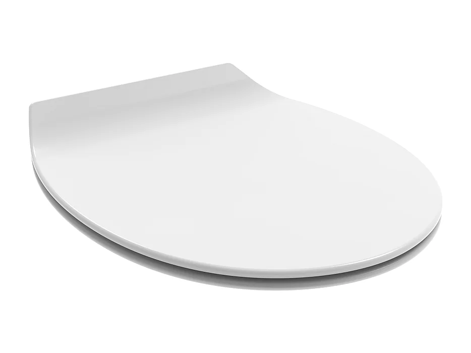 Couvercle De Toilette Universel À Fermeture Douce En Thermoplastique Blanc