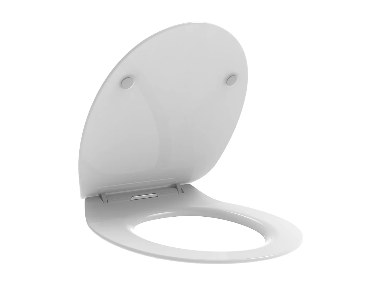 Couvercle De Toilette Universel À Fermeture Douce En Thermoplastique Blanc