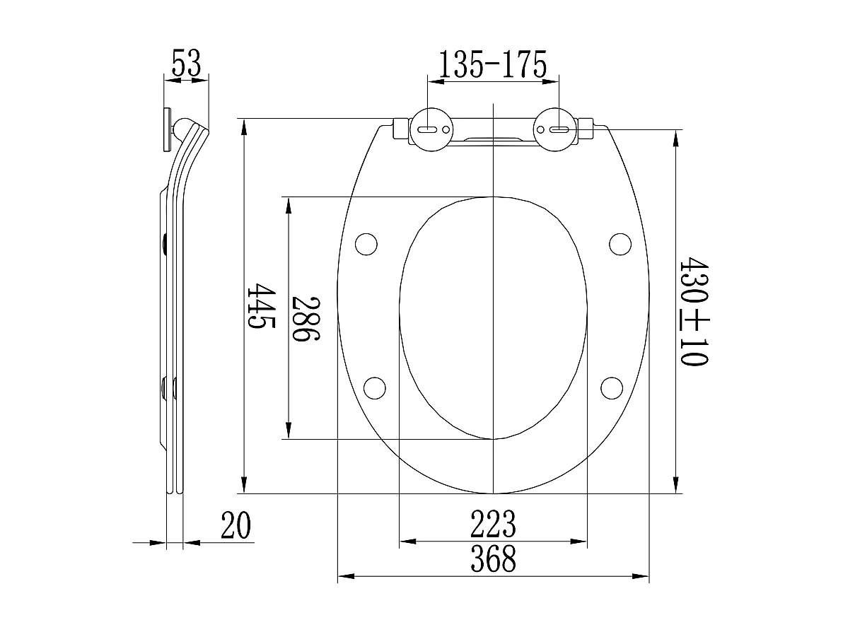 Couvercle De Toilette Universel À Fermeture Douce En Thermoplastique Blanc