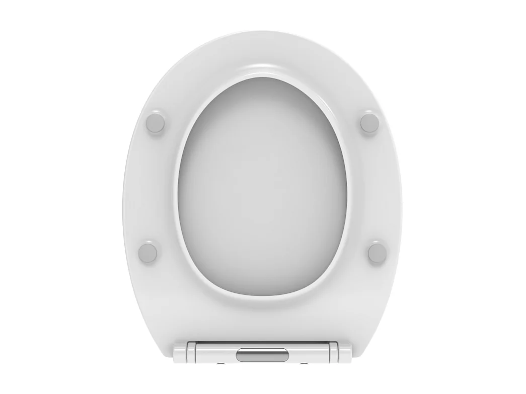 Couvercle De Toilette Universel À Fermeture Douce En Thermoplastique Blanc