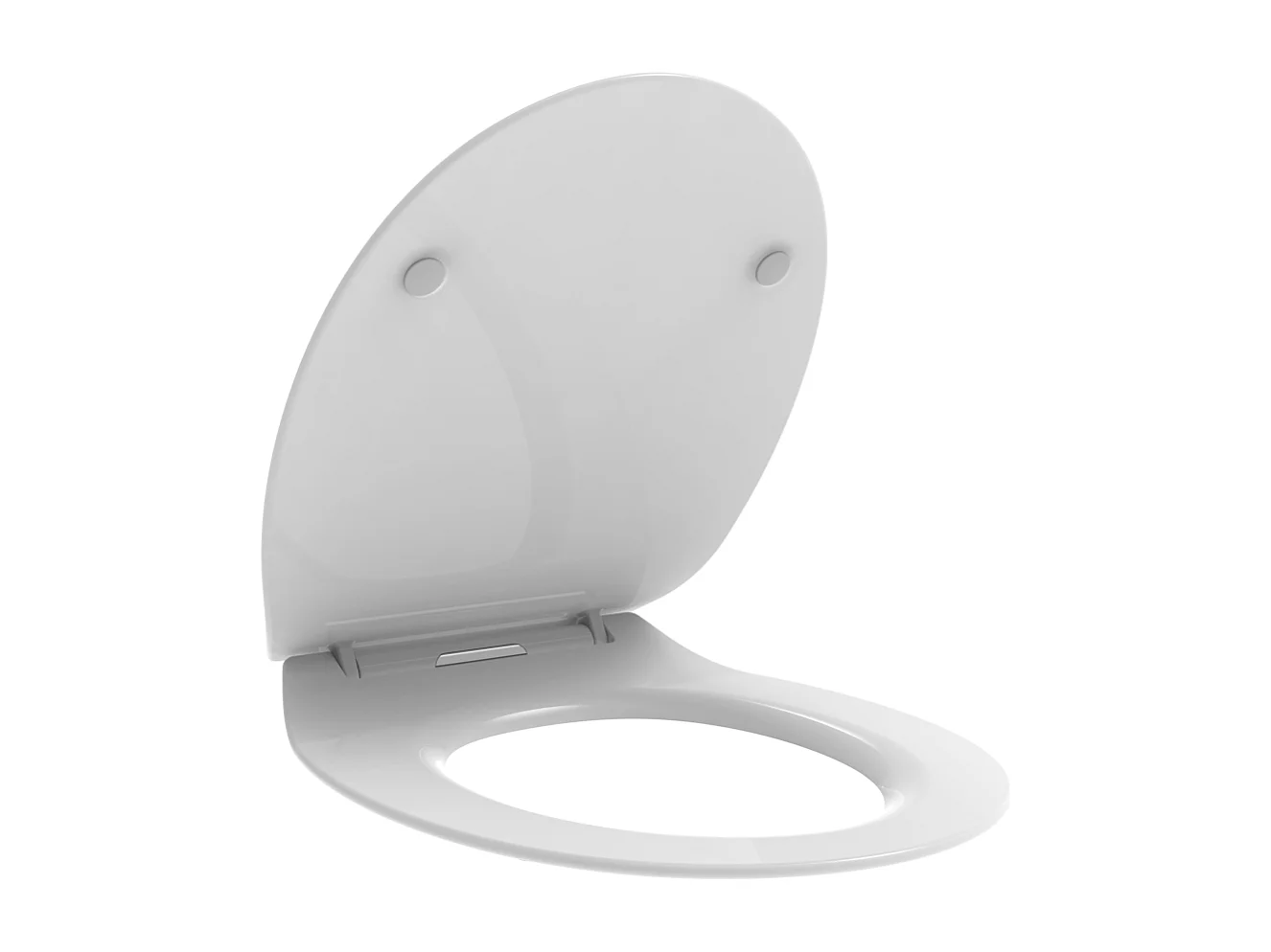 Couvercle De Toilette Universel À Fermeture Douce En Thermoplastique Blanc