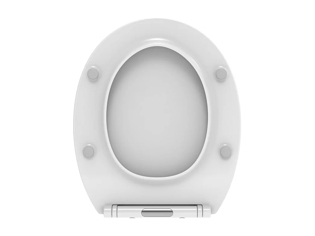 Couvercle De Toilette Universel À Fermeture Douce En Thermoplastique Blanc