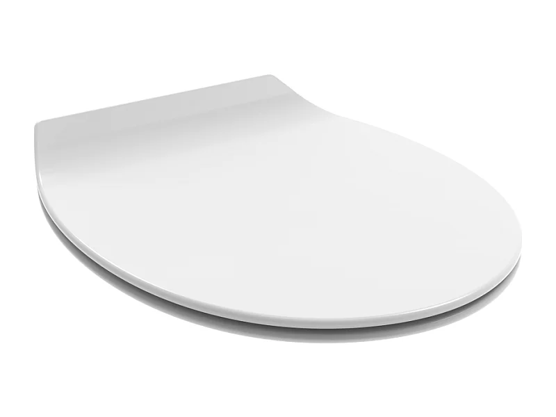 Couvercle De Toilette Universel À Fermeture Douce En Thermoplastique Blanc