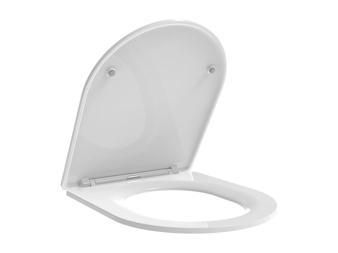 Couvercle De Wc En Thermoplastique Blanc Brillant Avec Fermeture Douce