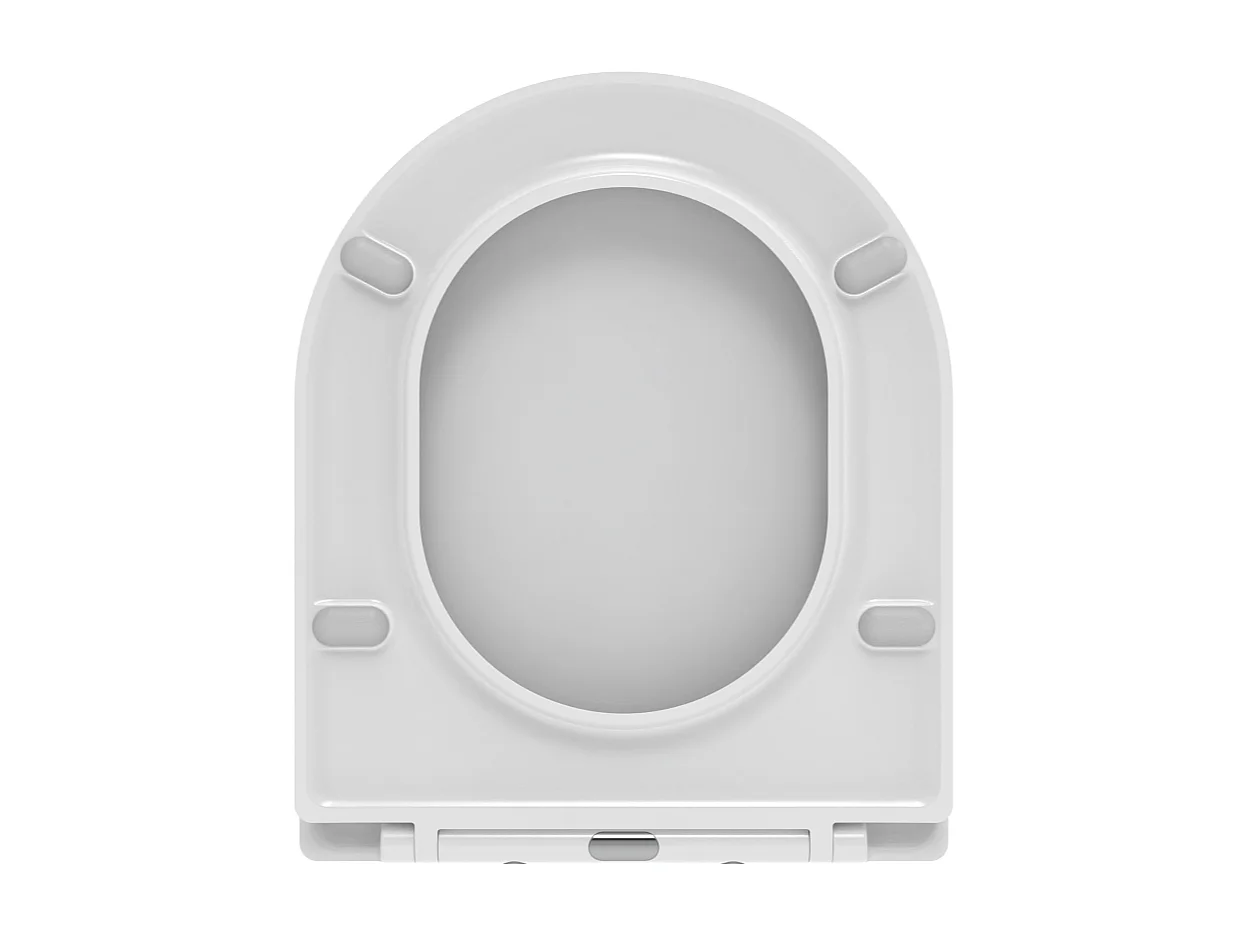 Couvercle De Wc En Thermoplastique Blanc Brillant Avec Fermeture Douce