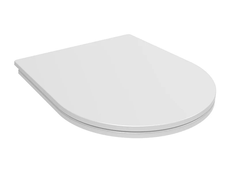 Couvercle De Wc En Thermoplastique Blanc Brillant Avec Fermeture Douce