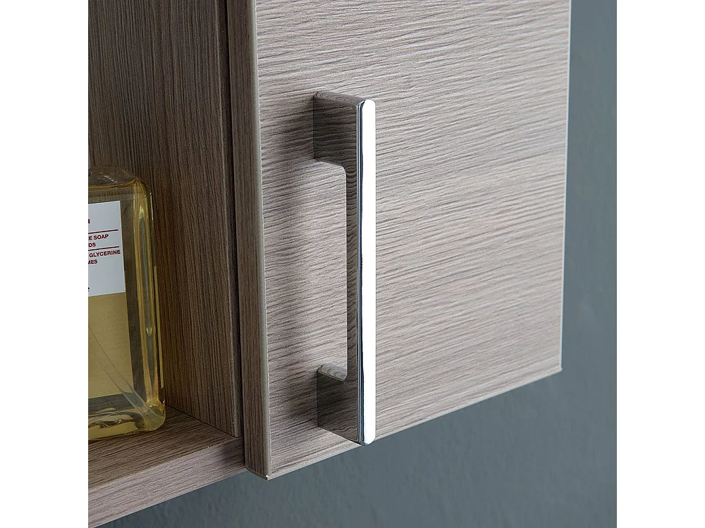 Miroir De Courtoisie 77Cm 2 Armoires Murales Chêne Fumée