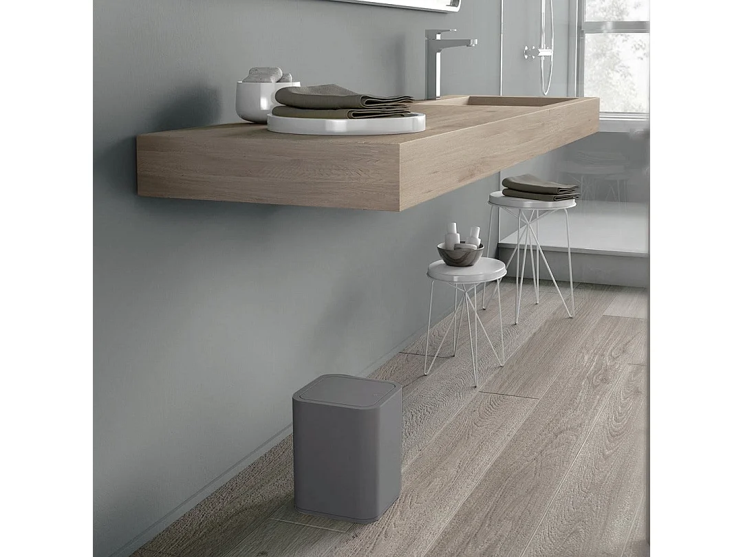 Poubelle Carrée En Polypropylène Grise 8L | Agave