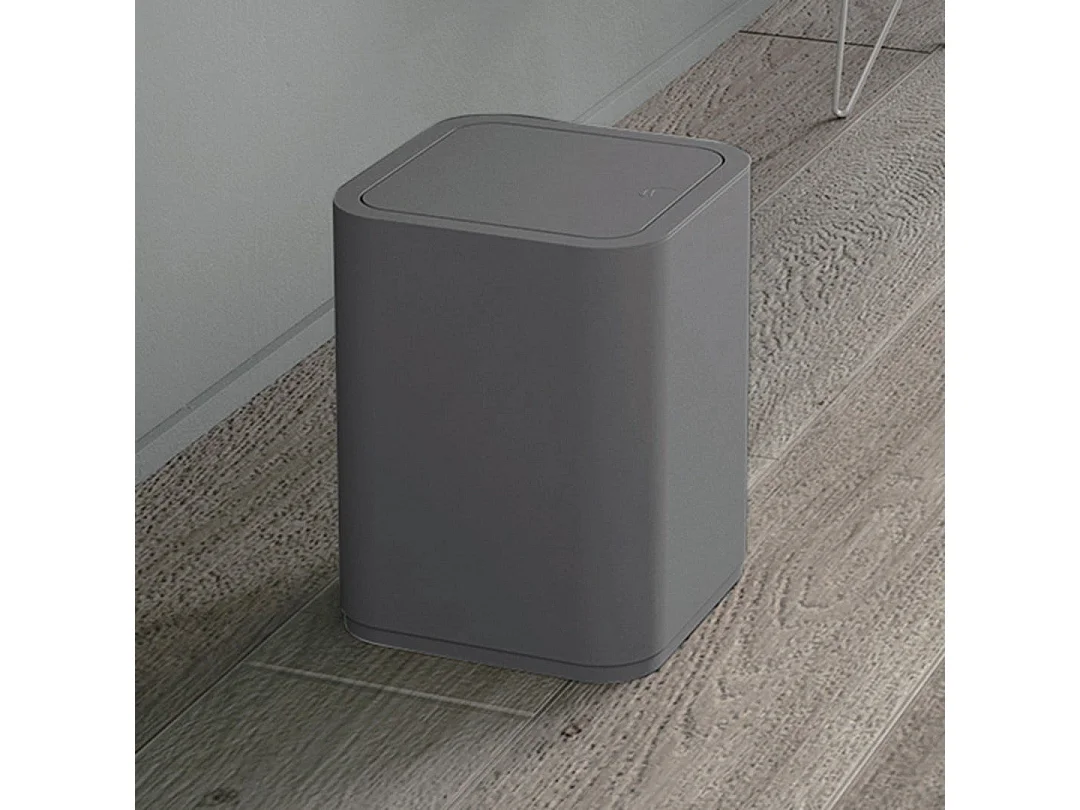 Poubelle Carrée En Polypropylène Grise 8L | Agave