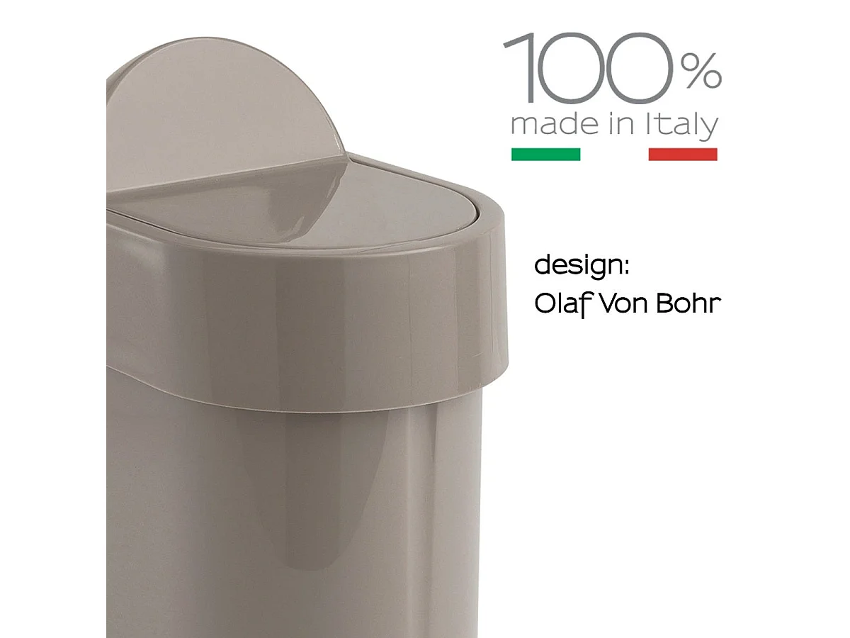 Poubelle De Salle De Bains 4,8 Litres Gris Tourterelle En Propylux | Iris