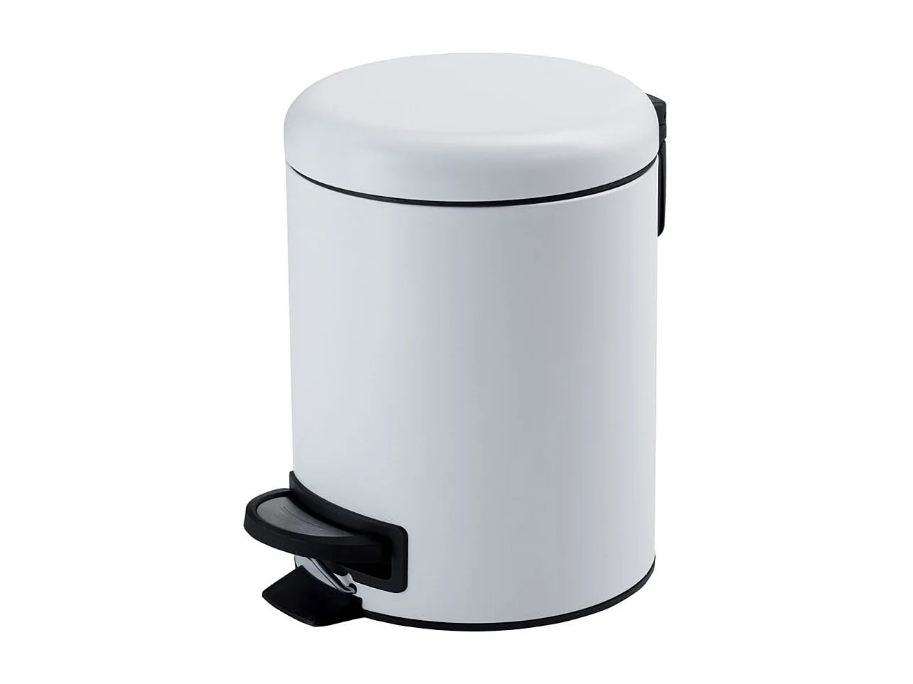 Poubelle Ronde De 3 Litres À Pédale Pour Toilettes, Blanche À Fermeture Douce, Acier Inoxydable | Papaya