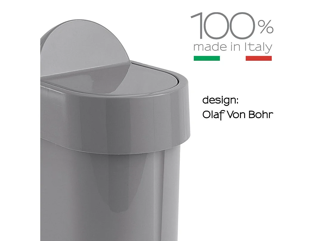 Poubelle De Salle De Bains Grise De 4,8 Litres En Propylux | Iris