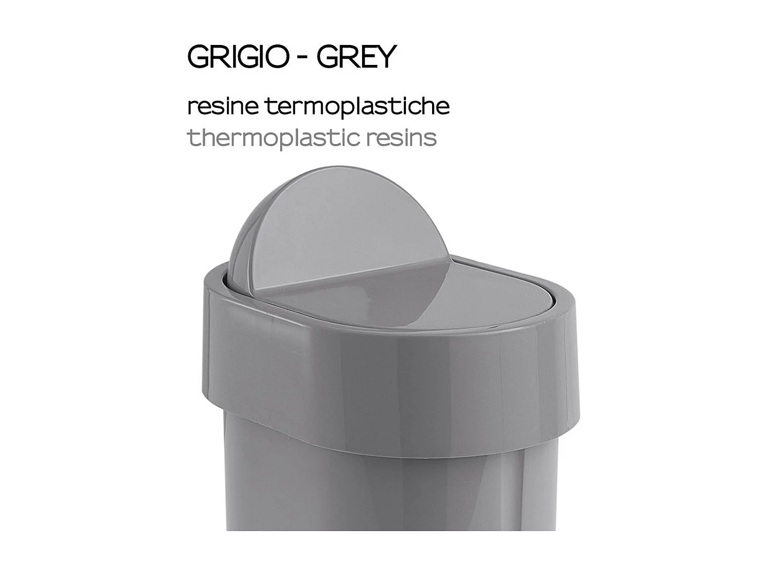 Poubelle De Salle De Bains Grise De 4,8 Litres En Propylux | Iris