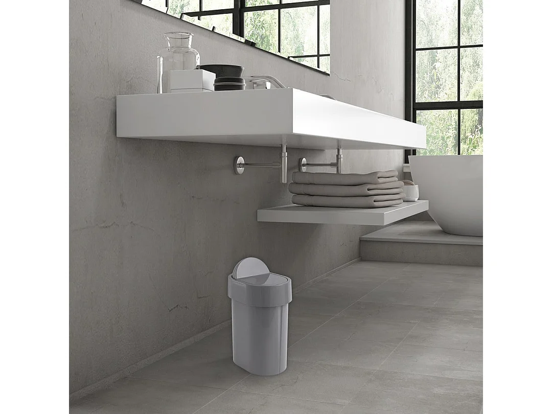 Poubelle De Salle De Bains Grise De 4,8 Litres En Propylux | Iris