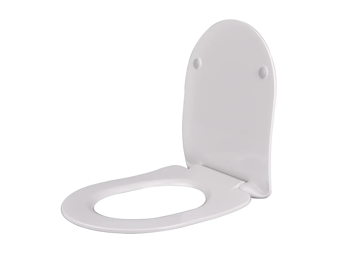 Siège De Wc Avec Amortissement En Termorésistant Blanc Brillant