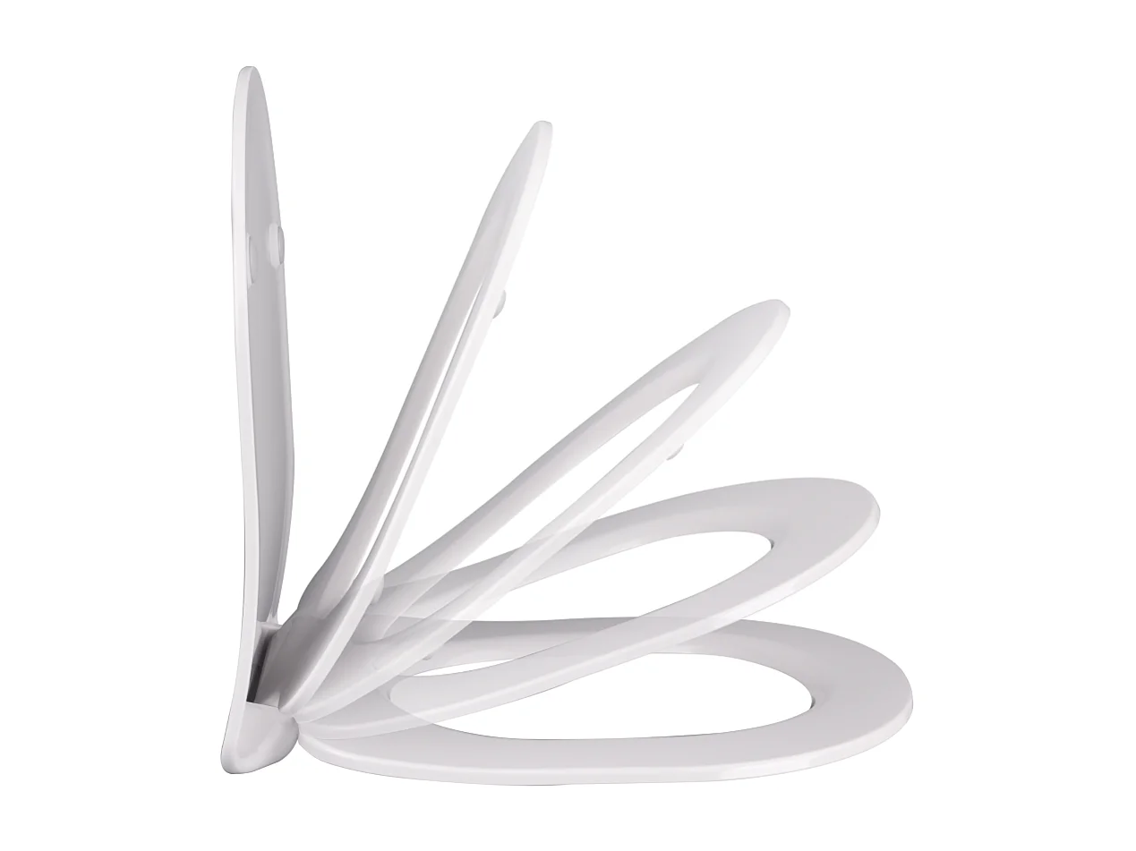 Siège De Wc Avec Amortissement En Termorésistant Blanc Brillant