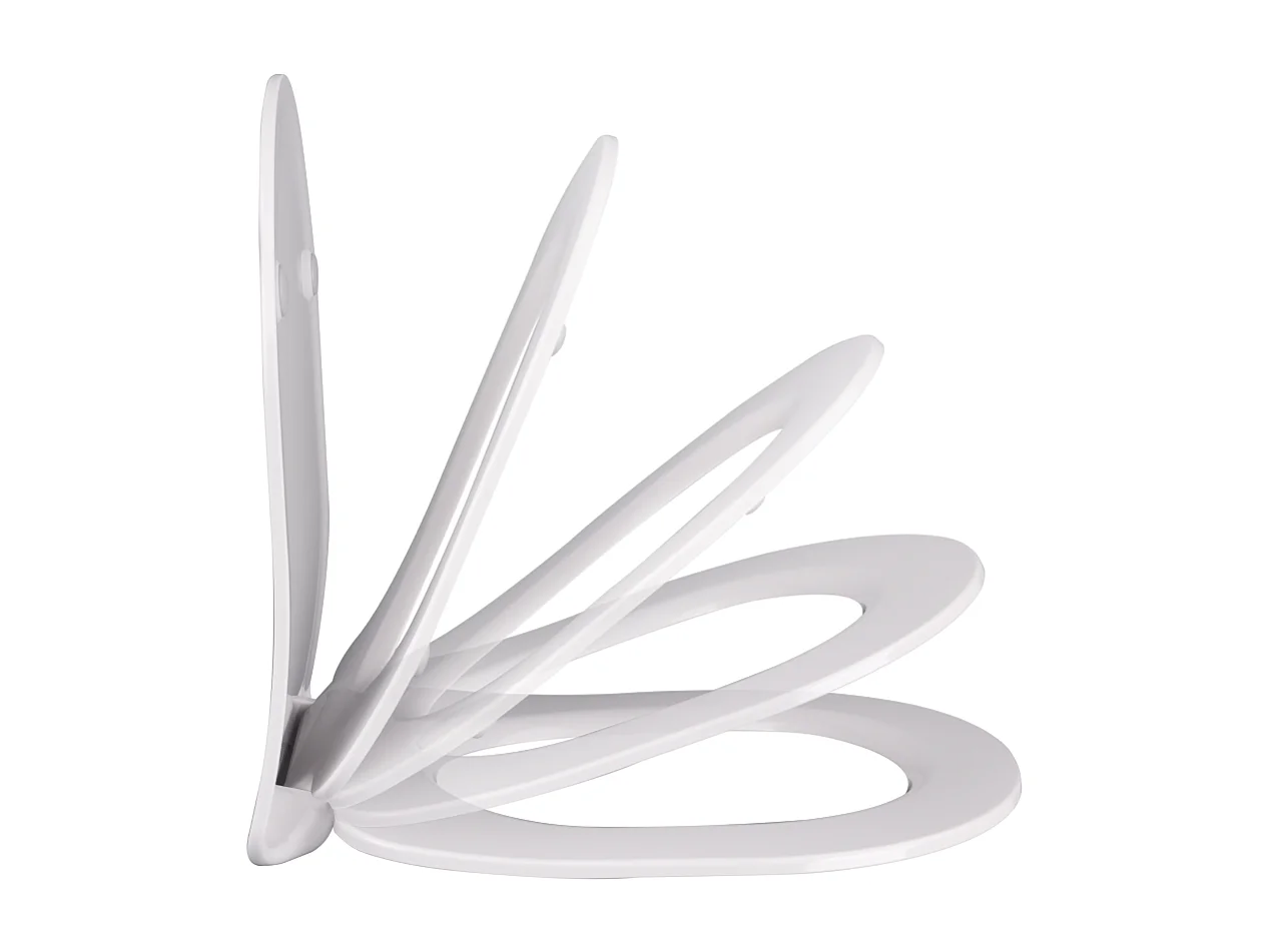 Siège De Wc Avec Amortissement En Termorésistant Blanc Brillant