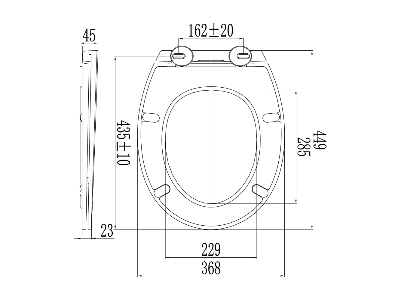Couvercle De Wc Ovale Universel En Termoindurente Blanc Brillant