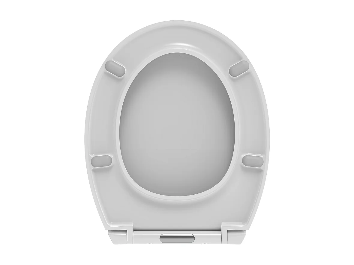 Couvercle De Wc Ovale Universel En Termoindurente Blanc Brillant