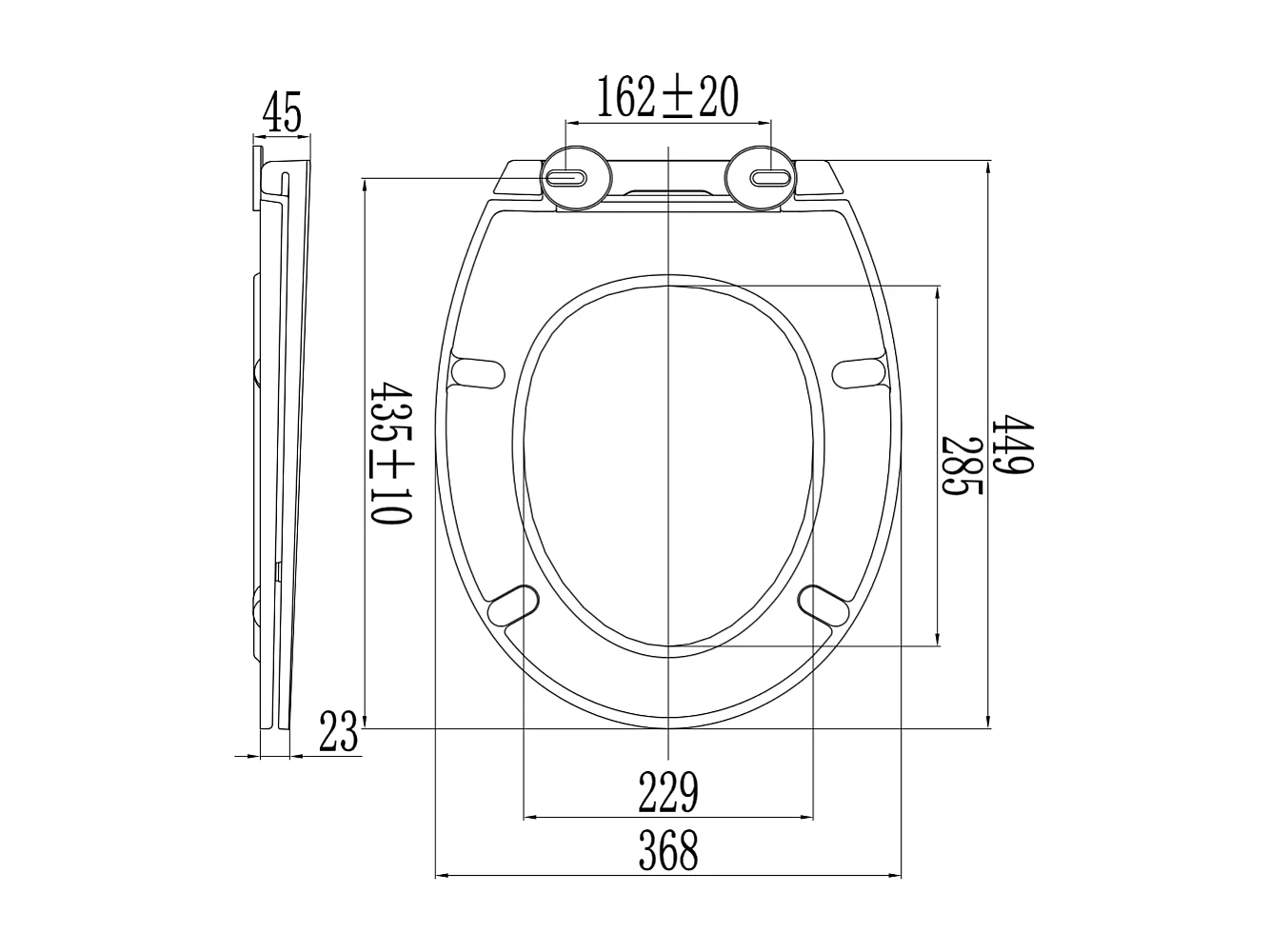 Couvercle De Wc Ovale Universel En Termoindurente Blanc Brillant