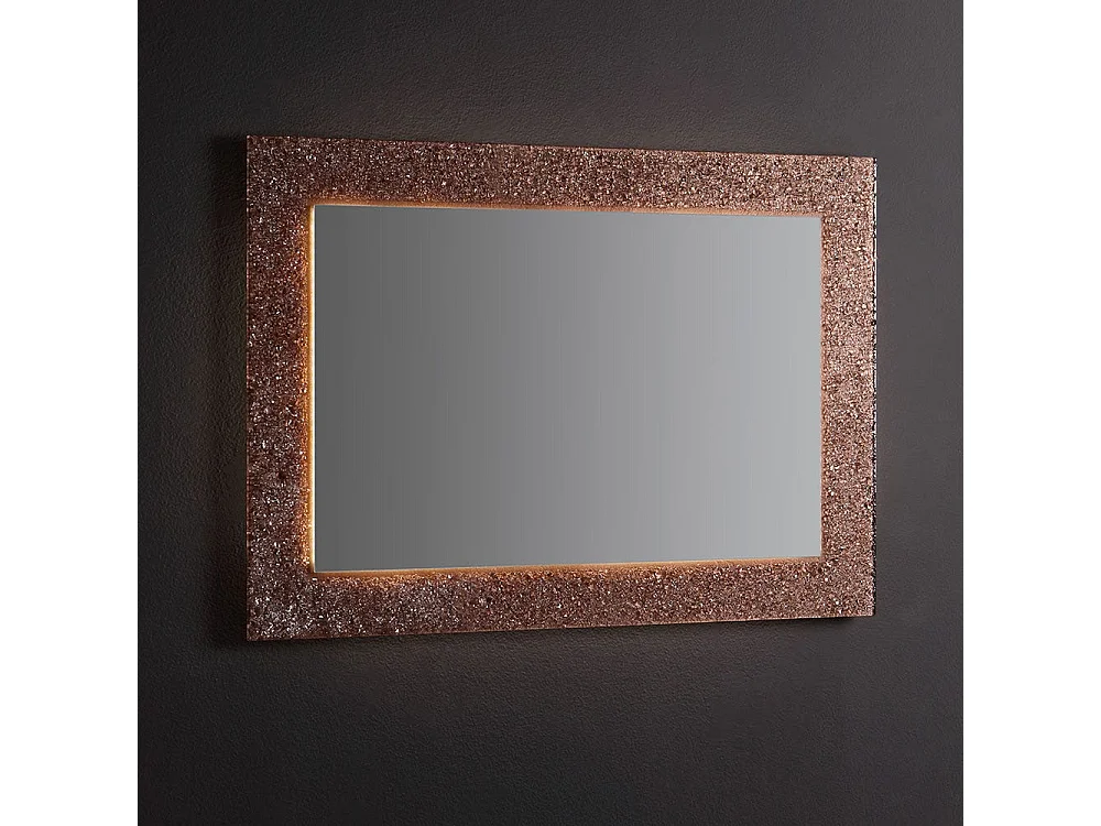 Cadre De Miroir Rectangulaire En Verre Coulé Bronze 98X70