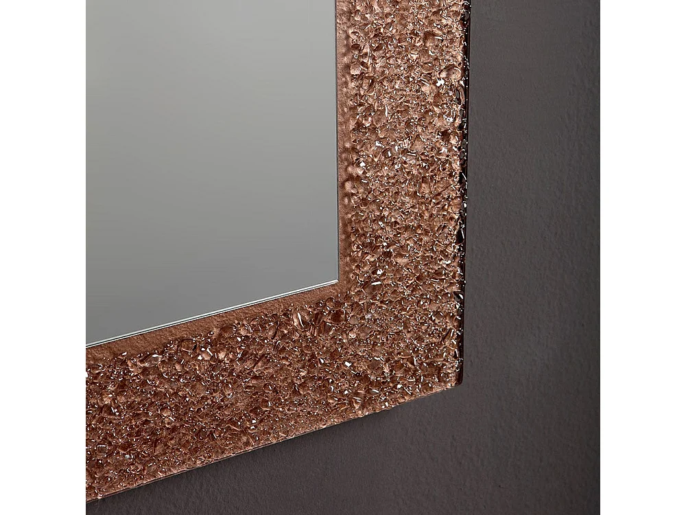 Cadre De Miroir Rectangulaire En Verre Coulé Bronze 98X70