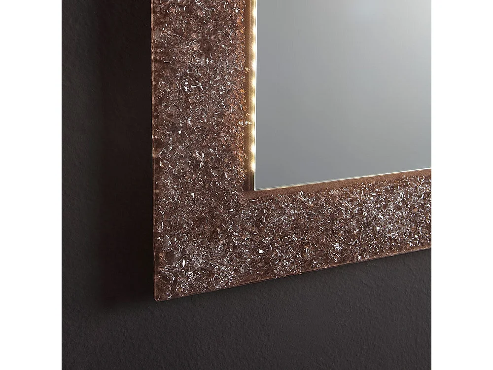 Cadre De Miroir Rectangulaire En Verre Coulé Bronze 98X70