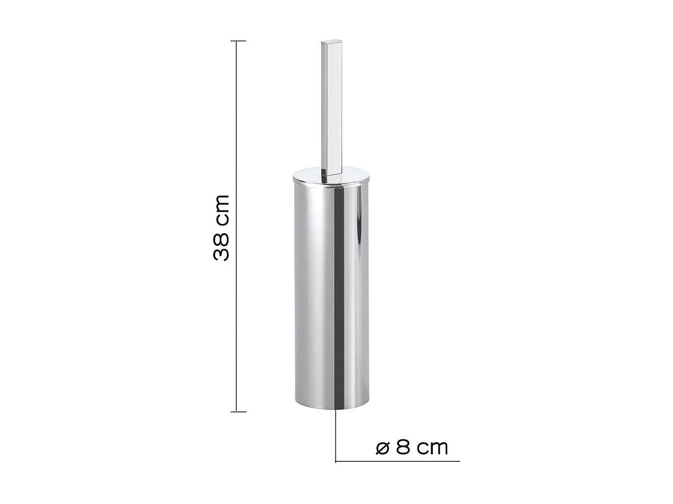 Porte-Balai De Toilette Chromé Avec Touffe De Poils | Glicine