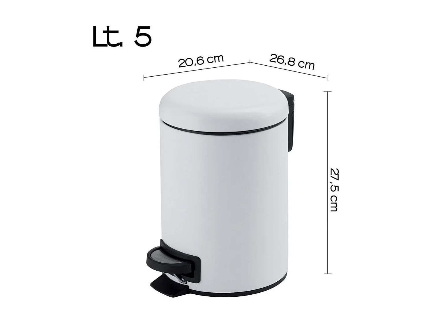 Poubelle De Salle De Bains Ronde En Acier Inoxydable À Fermeture Souple De 5 Litres, Actionnée Par Pédale | Papaya