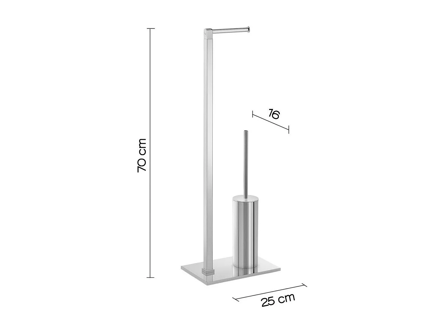 Support De Salle De Bain En Acier Inoxydable Avec Porte-Rouleau De Papier Toilette Et Brosse De Toilette | Maine